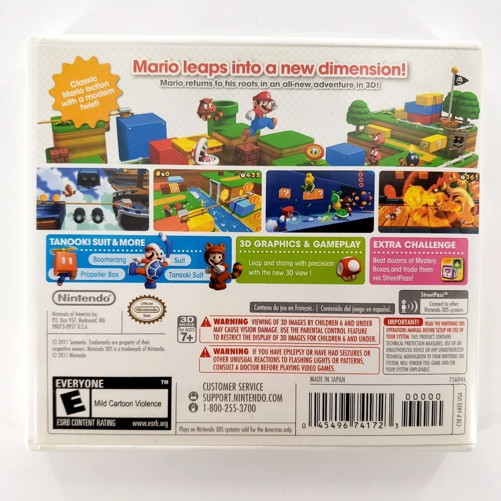 Super Mario 3D Land (Nintendo 3DS, 2011) Authentic Complete Tested & Works